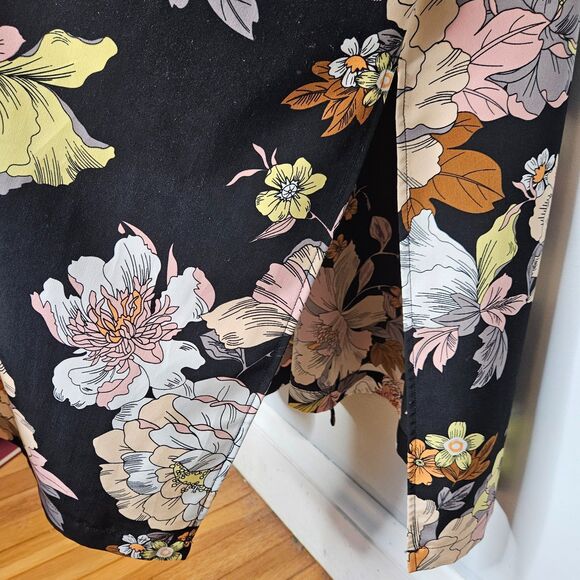 ROZ & ALI Floral Kimono Womans 3X Ruffled Polka Dot Sleeves Open Front NO BELT - Picture 4 of 9